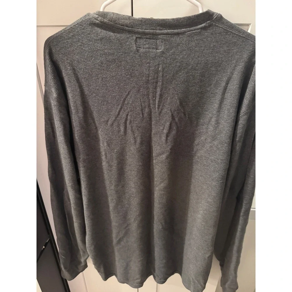 Polo Ralph Lauren Men's Gray Waffle Knit Long Sleeve‎ Crew Neck Shirt Size 2XL